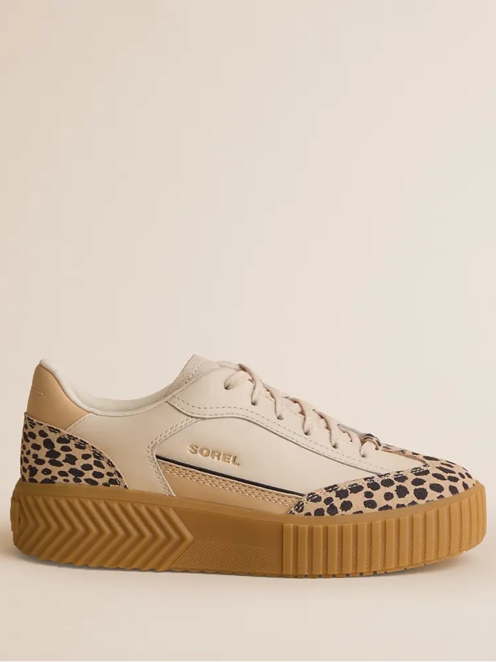 NEW Sorel Ona Leather Cheetah Platform Sneakers